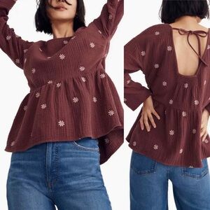 Madewell Cotton Embroidered Top Sz XS